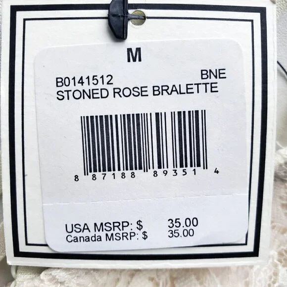 NWT VOLCOM Strappy Lace Bralette Stone Row Collection Stoned Rose (Off White) M - Picture 15 of 16